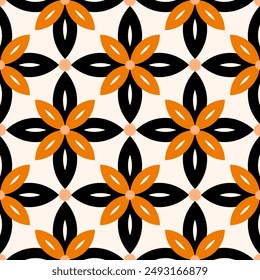 Seamless geometric floral pattern. Vector Illustration.