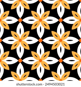 Patrón floral geométrico sin costuras. Ilustración vectorial.