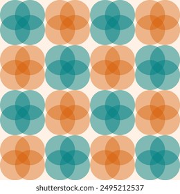 Seamless geometric floral pattern. Vector Illustration.