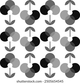 Seamless geometric floral pattern. Vector Illustration.
