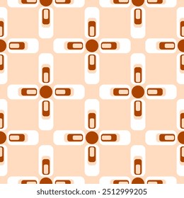 Seamless geometric floral pattern. Vector Illustration