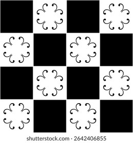 Seamless  geometric floral pattern. Vector Illustration.
