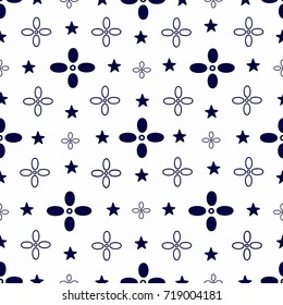 Seamless Geometric Floral Pattern in vector