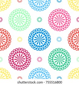 Seamless geometric floral pattern vector background design abstract art with oriental Arabic flower looking colorful shapes