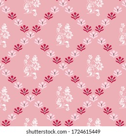 seamless geometric flower design pattern on pink background