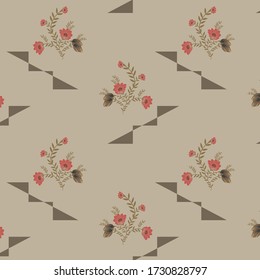nahtlose geometrische Blumenmuster auf    Hintergrund