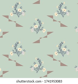 seamless geometric flower design pattern on        background
