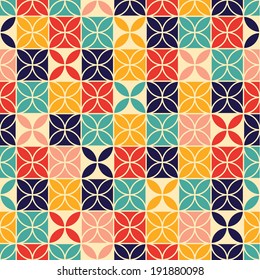 Seamless geometric flower pattern