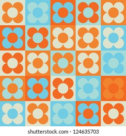 Seamless geometric flower pattern background