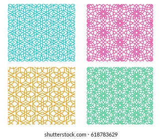 Seamless geometric flower pattern in Korean style