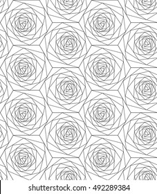Seamless geometric flowers pattern