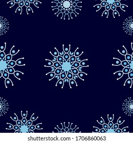 Flores geométricas sin incandescencias. plantilla de diseño de fondo floral abstracto. Diseño gráfico azul monocromático