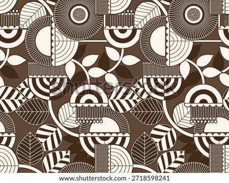 Seamless geometric flowers pattern. Abstract floral pattern design.