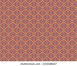 Seamless Geometric flowers Pattern. Ikat seamless pattern. Vector tie dye shibori print with stripes and chevron. Ink textured japanese background. Ethnic fabric vector. Bohemian fashion. Endless .