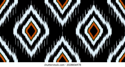 Seamless geometric frame pattern, Vector lines square ikat elements design for fashion clothes, textile, wrapping, decoration background.