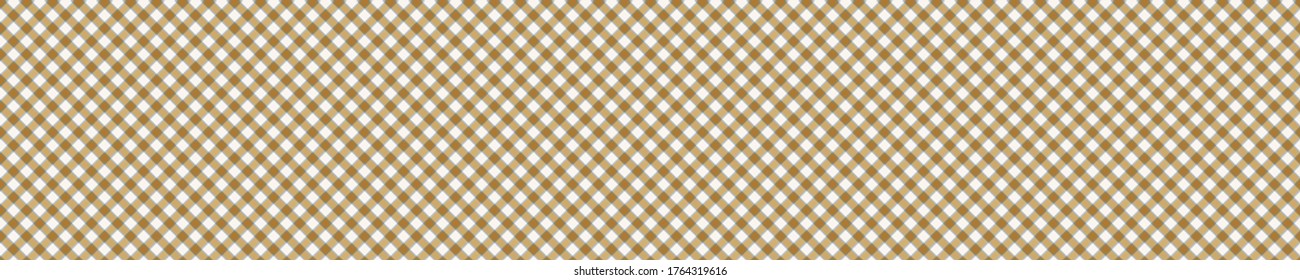 Seamless geometric gingham banner pattern. French picnic linen shabby chic style. Classic woven texture border background.  Vintage provence country check textile ribbon trim