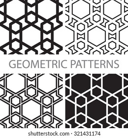 Seamless geometric girih patterns. Inspired by old ornaments