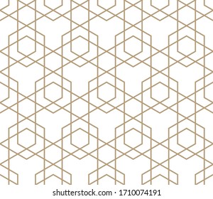 Seamless geometric gold pattern. Vector modern linear texture.