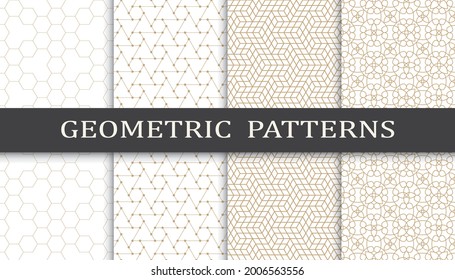 Seamless geometric golden lines pattern.