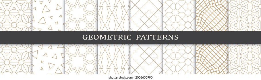 Seamless geometric golden lines pattern.