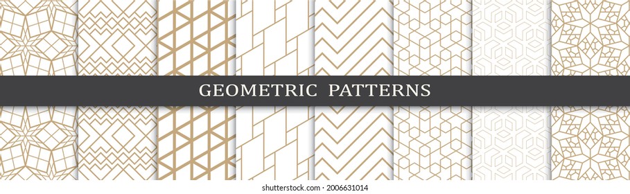 Seamless geometric golden lines pattern.
