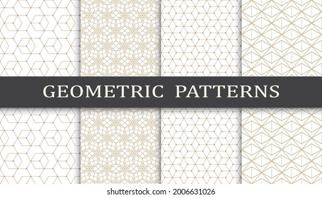Seamless geometric golden lines pattern.