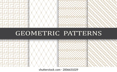 Seamless geometric golden lines pattern.