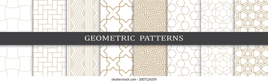 Seamless geometric golden lines pattern.