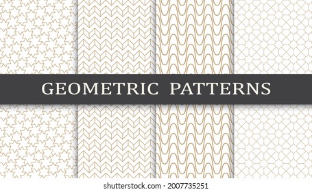 Seamless geometric golden lines pattern.