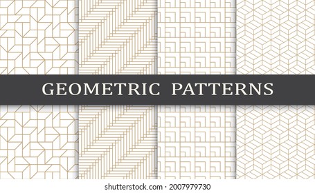 Seamless geometric golden lines pattern.