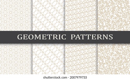 Seamless geometric golden lines pattern.