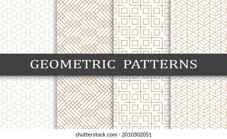 Seamless geometric golden lines pattern.