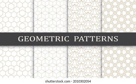 Seamless geometric golden lines pattern.