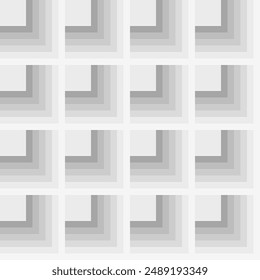 Seamless geometric gray color vector pattern. Square shapes pattern. Gray and white vector background. Tiled seamless pattern.