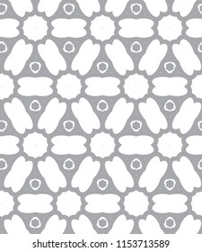 Seamless geometric gray ornamental vector pattern