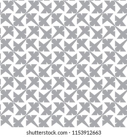 Seamless geometric gray ornamental vector pattern