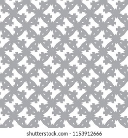 Seamless geometric gray ornamental vector pattern