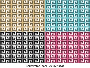 Seamless geometric greek pattern art