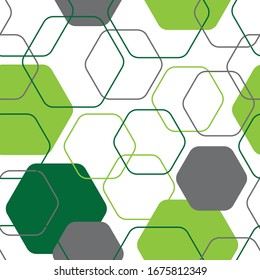 Molécula de fondo verde geométrica y transparente. Grandes complejos de datos con compuestos.