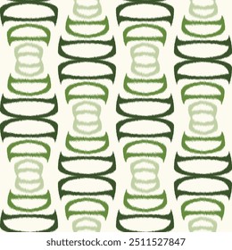 Patrón de fondo de patrón de ikat de onda verde geométrica sin costuras Estampado a rayas utilizado textiles.