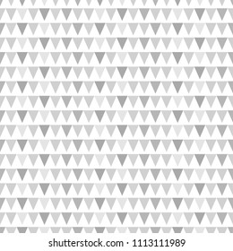 Seamless geometric grey triangle flags background. Cute pattern. Fabric textile print