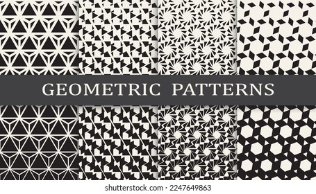 Seamless geometric halftone pattern set