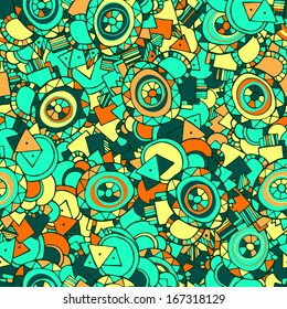 Seamless geometric hand drawn background