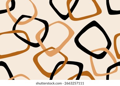 Seamless geometric hand drawn chain pattern. Vector Illustration.