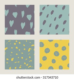 Seamless geometric hand drawn dots and background pattern series in vector.