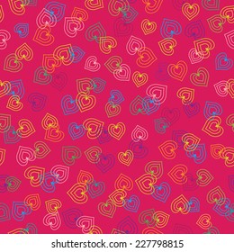 Seamless geometric heart background pattern in vector