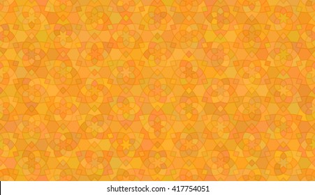 Seamless Geometric Hexa Floral Pattern | Vector | Autumn