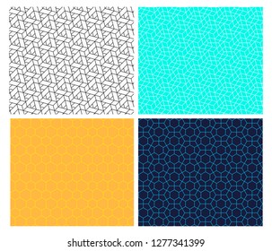 Seamless geometric hexagon line pattern, vector