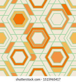 Seamless geometric hexagon pattern. Futuristic, technology texture background