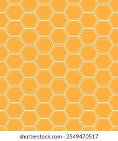 Seamless Geometric Hexagon Pattern With Golden Yellow Color Background